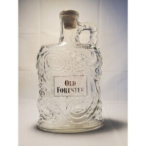 Vintage 1953 Old Forester Bottle Glass Decanter | Bourbon Whiskey | No Stopper